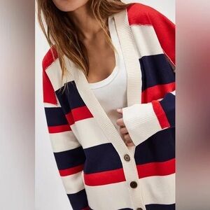 Free People League of Her Own Cardigan Americana Combo